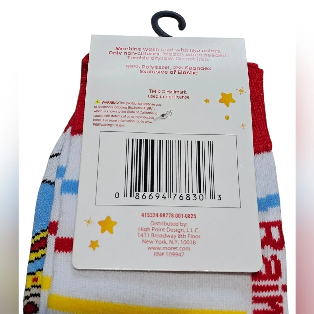 Rainbow Brite Striped Socks In Red, Yellow And Blue. Show Size 6½-12/sock 10-13